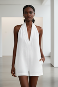 V-Neck Jumpsuit with Pockets