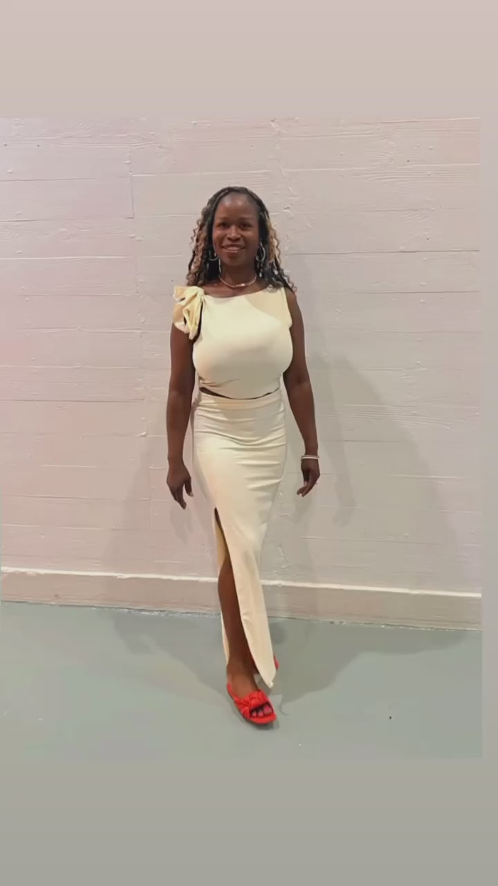 Cream Skirt Set