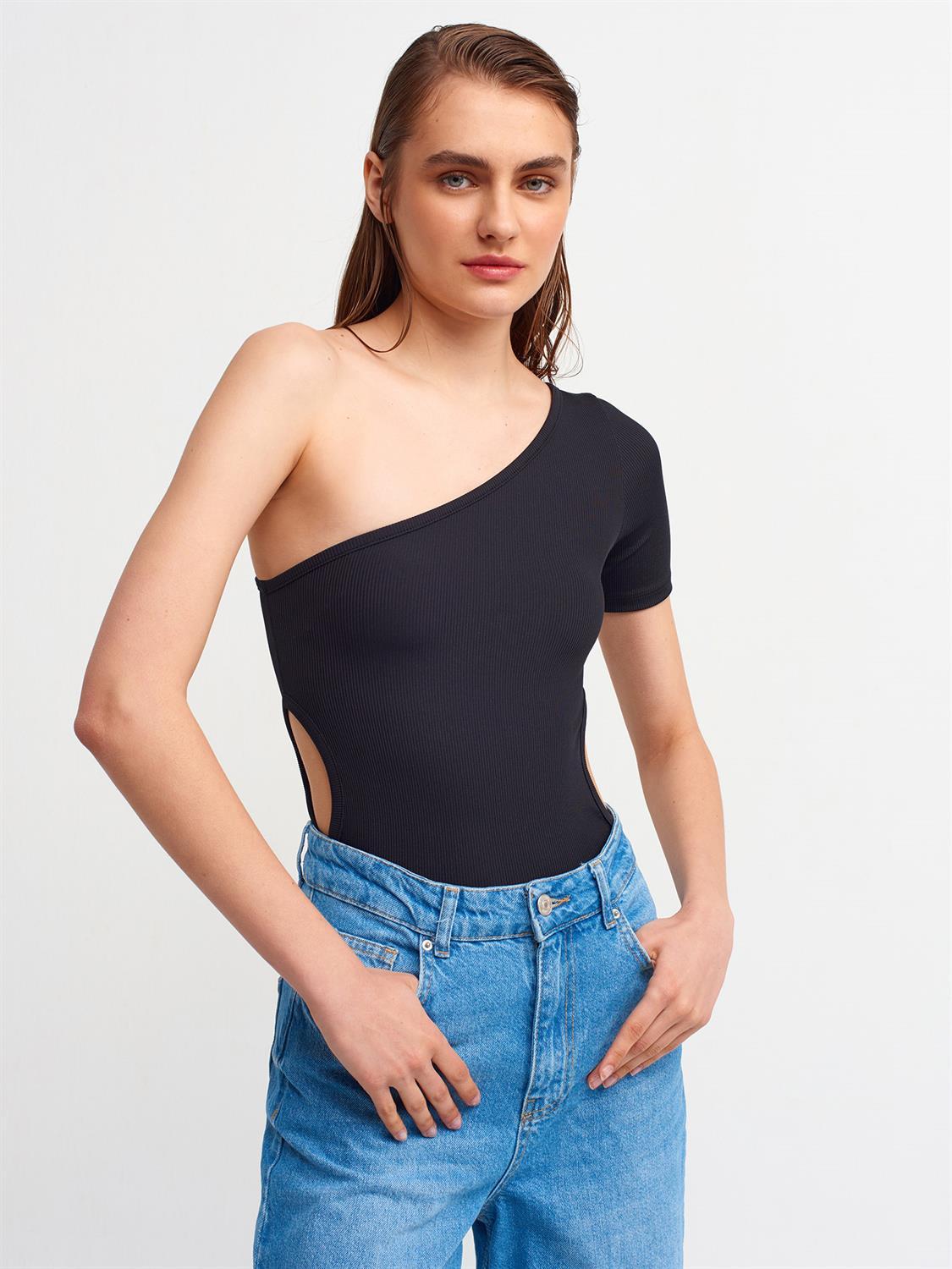 One Sleeve Bodysuit_Black