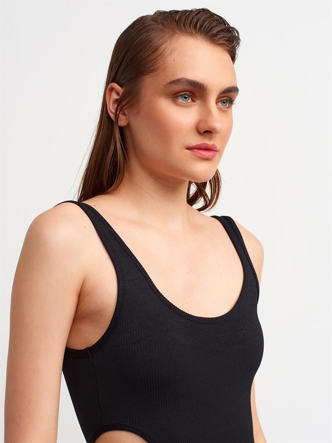 Window Detailed Jumpsuit-Black