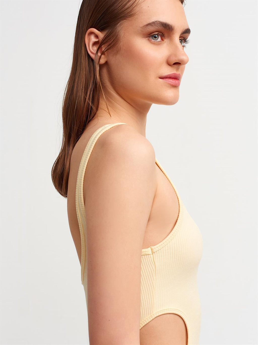 Window Detailed Jumpsuit-LT.Yellow