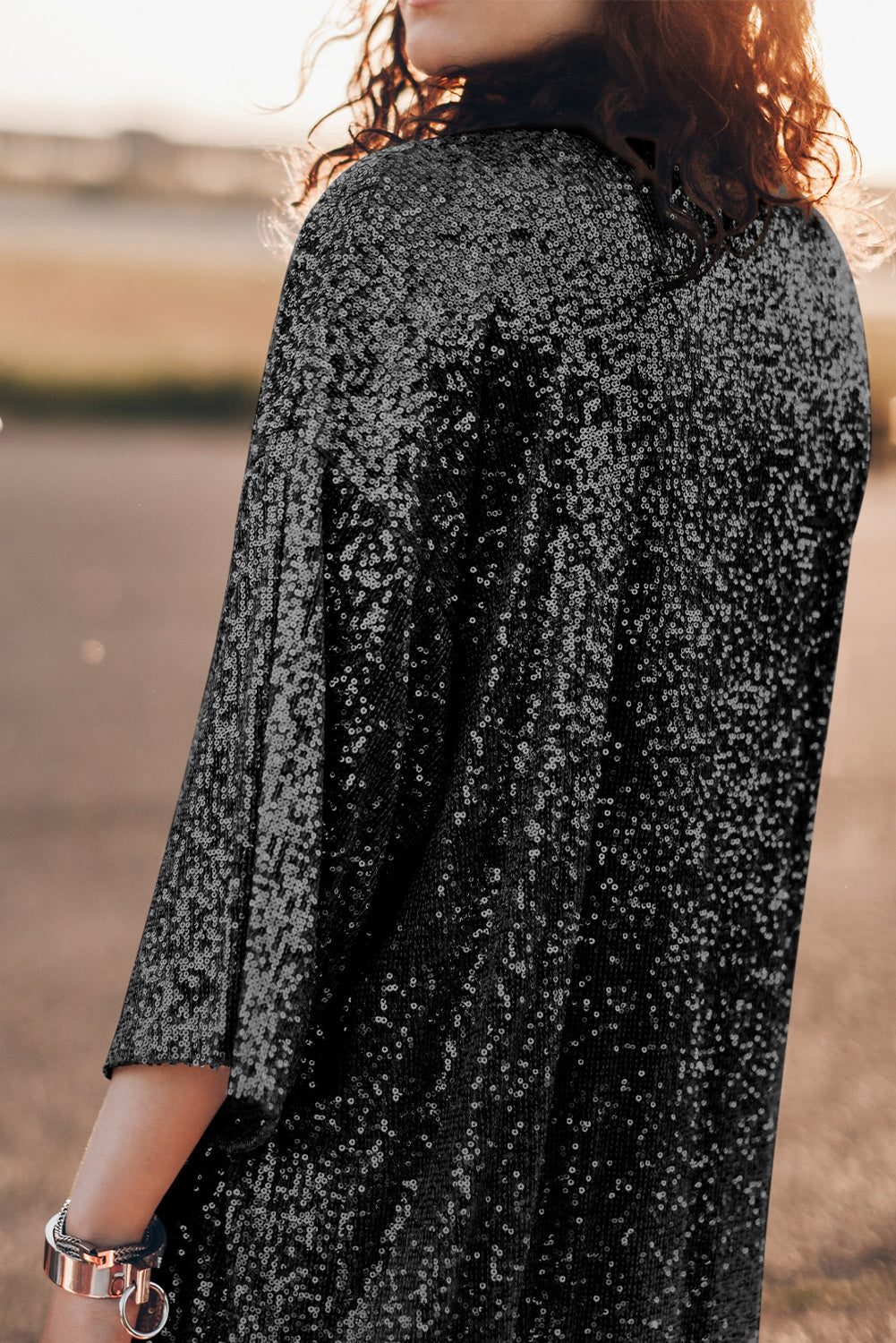 Sequin Open Front Duster