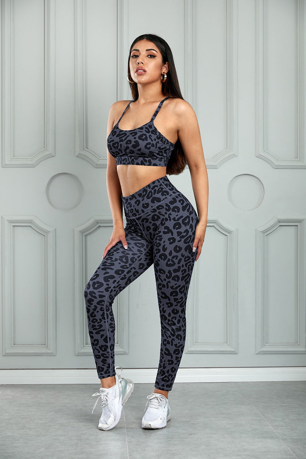 Leopard Sports Bra and Leggings Set