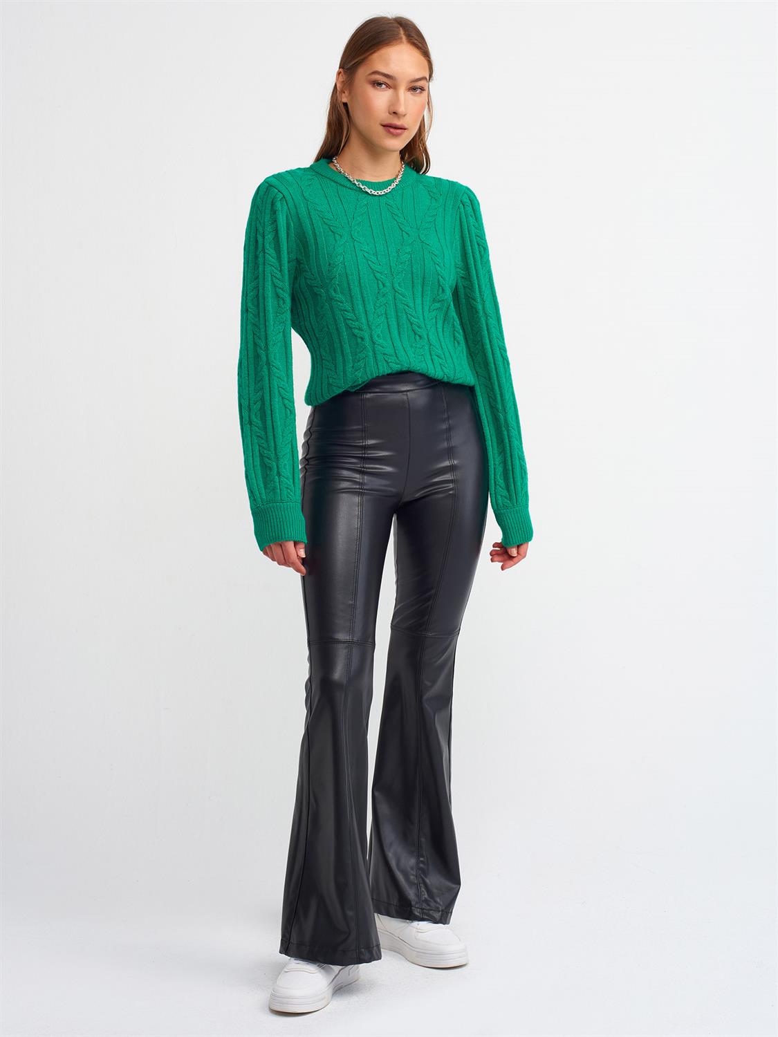 Bell Bottom Faux Leather Pants