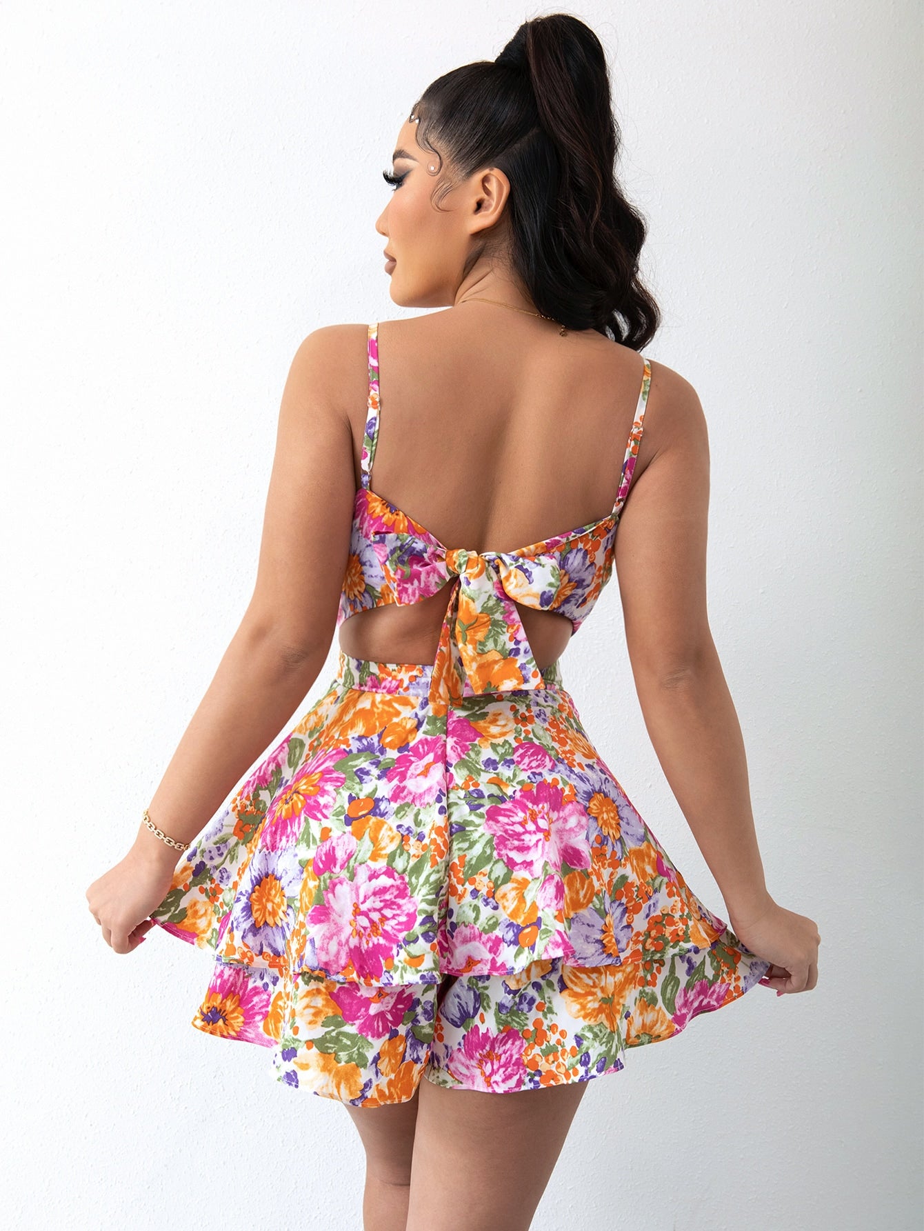 Floral Tie Back Romper