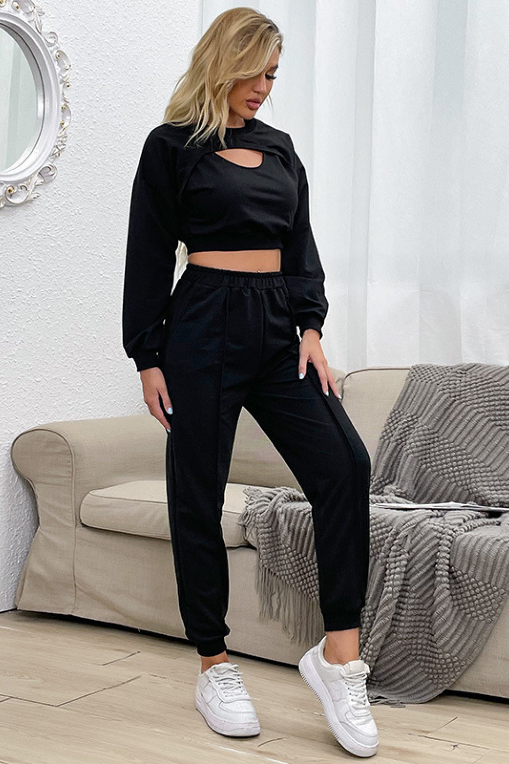 Cut Out Crop Top Set