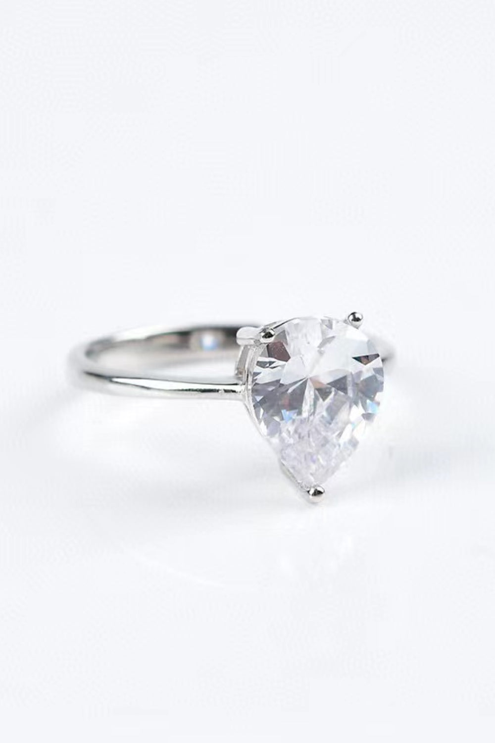 Classic Teardrop 2 Carat Moissanite Ring