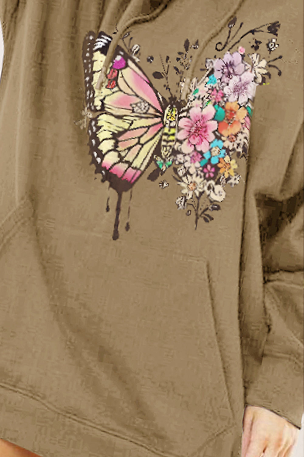 Simply Love Full Size Butterfly Graphic Dropped Shoulder Hoodie