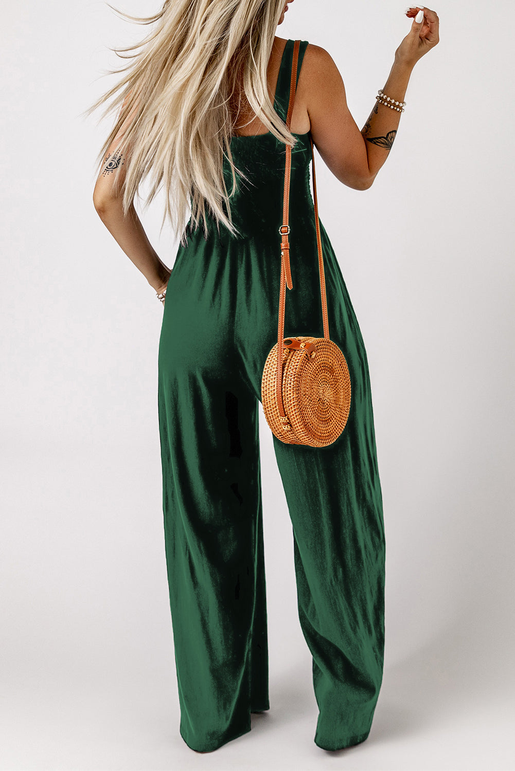 Smocked Wide Leg Jumpsuit