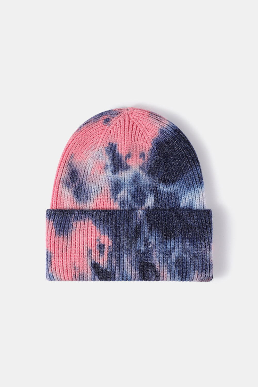 Tie-Dye Cuffed Rib-Knit Beanie Hat