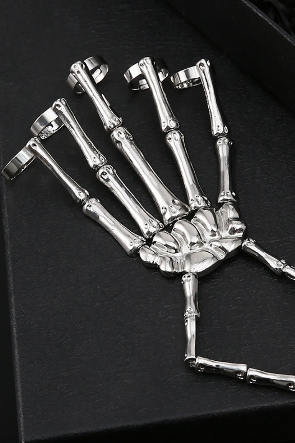 Halloween 2-Pack Skeleton Hand 5-Finger Bracelet and Ring Combo