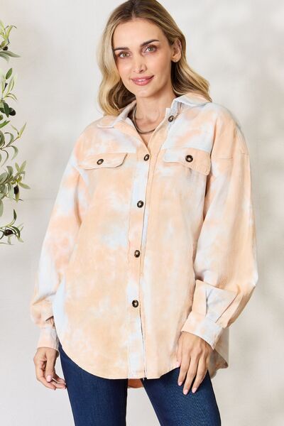 BiBi Tie Dye Button Down Long Sleeve Shirt