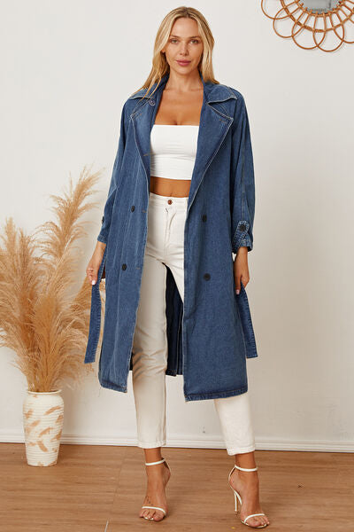 Double-Breasted Denim Coat