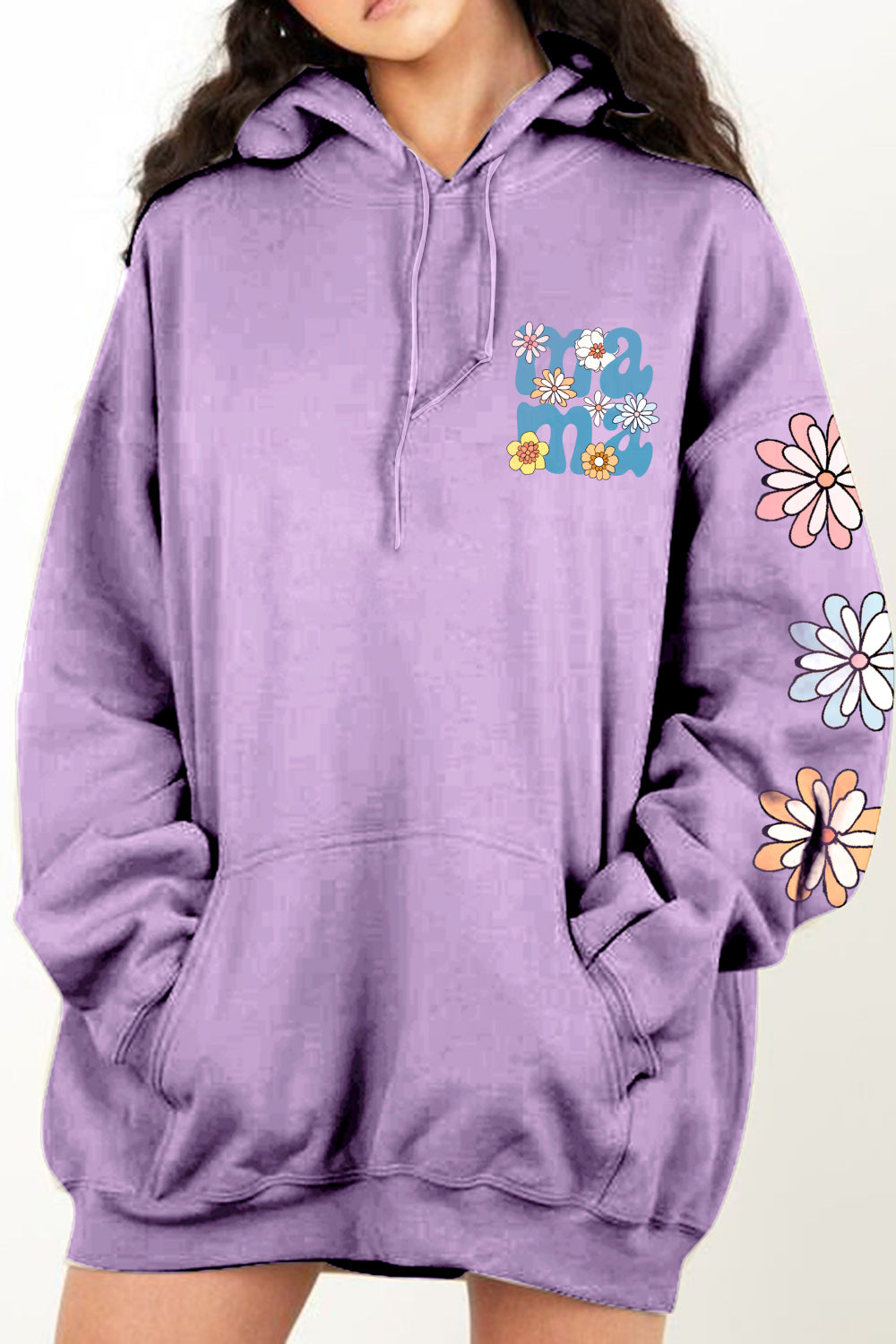 Simply Love Full Size MAMA Graphic Dropped Shoulder Hoodie