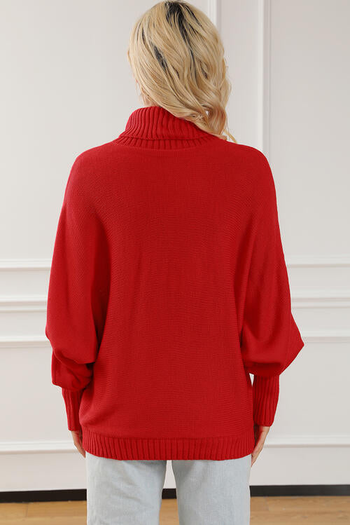 “Merry” Letter High Neck Sweater