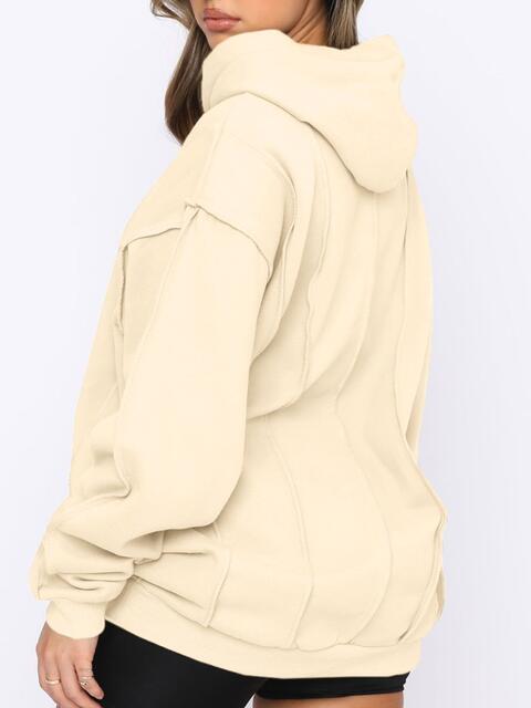 Exposed Seams Long Sleeve Hoodie