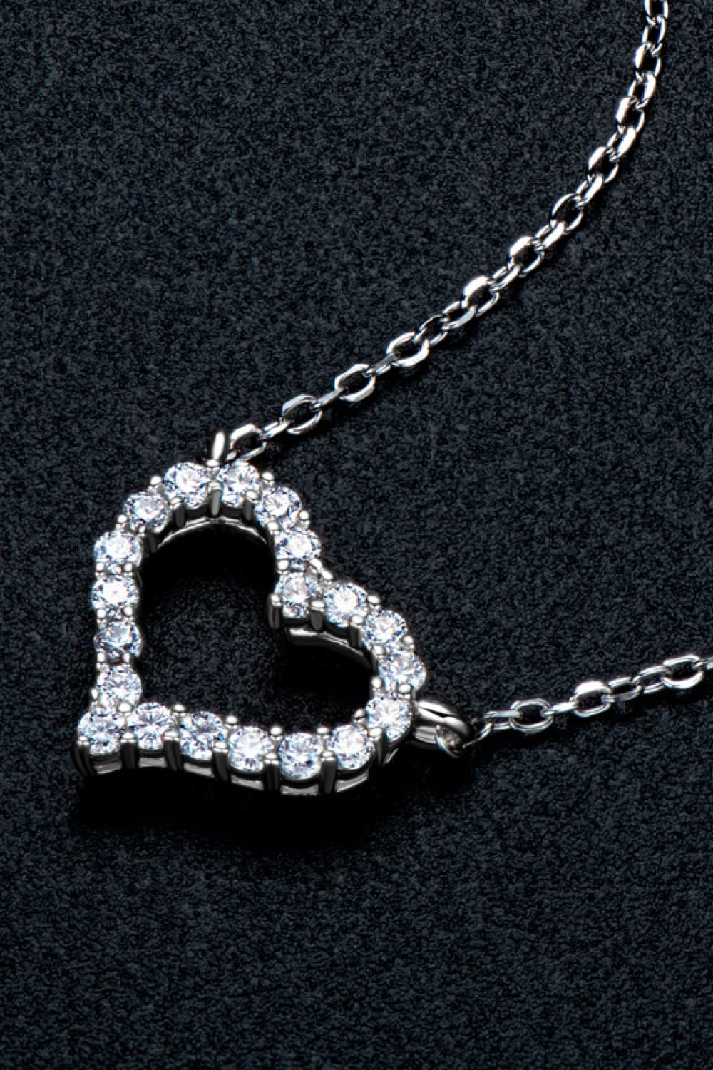 Moissanite Platinum-Plated Heart Necklace